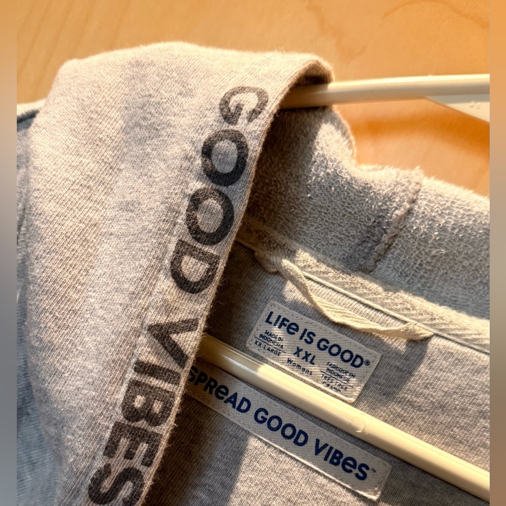 Life is good long sweatshirt cardigan